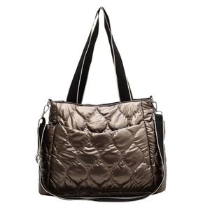 Sacos de noite moda grande tote acolchoado bolsas designer acolchoado mulheres sacos de ombro luxo nylon espaço algodão crossbody bolsa de inverno 231113