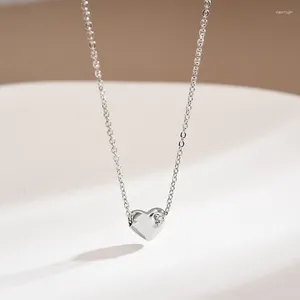 Anhänger 925 Sterling Silber O-Kette CZ Smooth Love Choker Glänzender Zirkon Akazienbohnen Halskette Mädchen Hochzeitsgeschenk Edler Schmuck