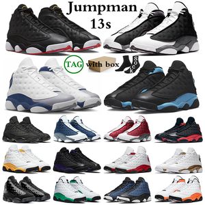 Jumpman 13 Erkek Basketbol Ayakkabıları 13s Playofflar Siyah Flint Fransız Mavi Kraliyet Kraliyet Chicago Yenizyolu Kapağı ve Elbise Mor Trainers Spor Spor ayakkabıları