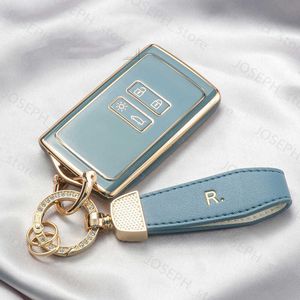 Nyckelringar Ny TPU -bil Key Case Cover FOB för Renault Koleos Kadjar Megane Talisman Captur Espace Clio 4 -knappnyckelringstillbehör J230413