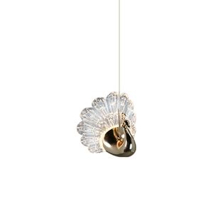 Light luxury premium minimalist ambiance peacock led chandelier bedroom bedside lamp decorative bar aisle top light