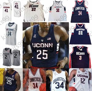 NUOVE maglie personalizzate Huskies Basket Connecticut Maglie UConn Maglia da basket NCAA College Brendan Adams Akok Sidney Wilson D