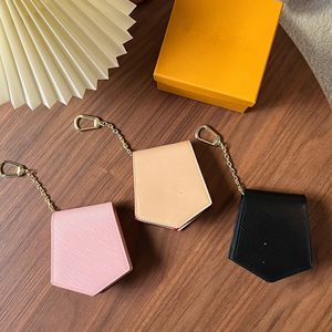 Limited Edition Unisex Key Wallet Matel Letter Water Ripple Keychain Coin Purses Flap Clutch Bags Shoulder Bags Women and Men Keyring Key Bell Charms Pendant Gift