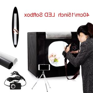 portable LED photo studio Light Tent set 40cm*40cm 2 Backdrops dimmer switch photography tent kit mini box Hpsll