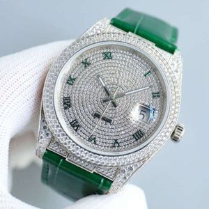 data relógio completo designer masculino iced diamante fora relógio relógio datejust data dia menwatch 6HHV movimento mecânico automático uhr coroa busto para baixo montre rolx reloj