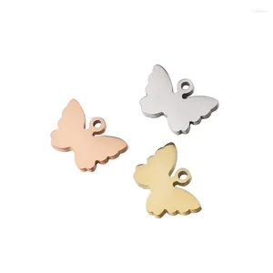 Charms 50 Stück 8 12 mm Roségold/Stahlfarbe Edelstahlmaterial Spiegelfinish Kleiner Schmetterlingsanhänger für DIY handgemachte Schmuckherstellung