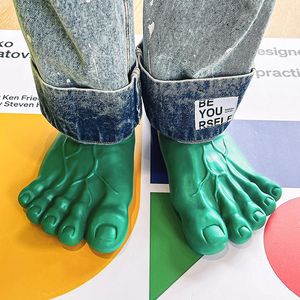 Terlik Tasarım Komik Adam Ayakkabı Evi Ayakkabıları Erkek Beach Boys Unisex Green Bigfoot Eğlenceli Cadılar Bayramı 231113