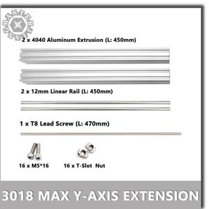 Y-Axis Extension Kit för uppgradering 3040 3018 Tillbehör CNC Router Gravering Milling Machine.