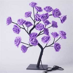 Table Lamps DC5V USB Powered Colorful Rose/ Led Desk Lamp Home Decoration For Bedroom Party Foyer