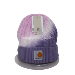 Carharttlys Hat Designer Qualità originale di qualità gradualmente tinta del filo di cotone lana cappello autunno e pasta fritta invernale motivalo pieghevole cappello freddo in maglieria caldo da donna