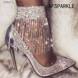 Anklets 2023 Fashion Ankle Chain Women's Jewelry Rhinestone Ankle Armband Sexig brud Giftfot Jewe Q231113