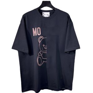 Tshirt斜めのプリントティーショートスリーブベアイメージトップセル高品質の純粋な綿パーコンファッションメンTシャツ服刺繍文字グラフィックTシャツ