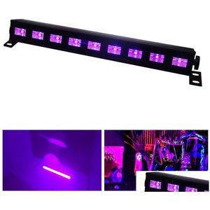 LED -effekter svarta lampor för fester 27W 9LED UV Blacklight Bar Fit 16x16ft Neon Glow Party Birthday Wedding Stage Lighting In the D Otpy7