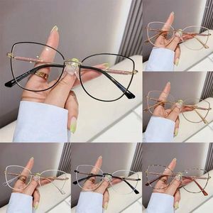 Sunglasses Cat Eye Metal Eyeglasses Frame Computer Goggles Women's Anti Blue Light Glasses Support Customized Optical