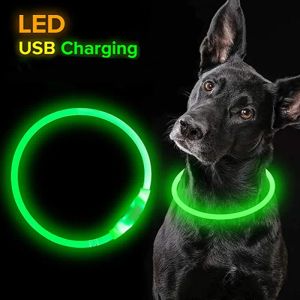 LED Dog Collar, Detachable Glowing Charging Dog Leash, USB Rechargeable Luminous Pet Collar, Glowing Night Safety Pet Supplies