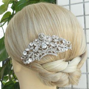 Grampos de cabelo Pente de casamento de cristal strass acessórios de noiva Art Deco joias 1468D1