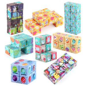 DHL GRÁTIS Fidget Descompressão Brinquedo Infinity Cube Páscoa Cubic Puzzle Anti Finger Hand Spinners Fun Toys para Adultos Crianças Adhd Stress Relief Presentes YT199502