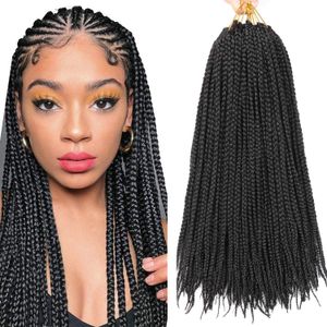 Box Braiding Crochet Hair 22inch Long Box Braids Hair Synthetic Kanekalon 3X Afro Box Braiding Hair Extensions for Black Women Girls