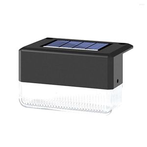 Lâmpada de parede 1pcs Luzes de deck solar de etapa LED externa com 2 modos de iluminação Cerca à prova d'água decorativa para pátio