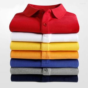 Polo da uomo Polo da uomo in cotone estivo a manica corta da uomo europea e americana T-shirt con risvolto oversize allentata