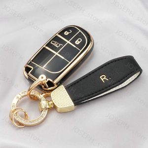 Ключевые кольца TPU CAR Удаленный ключ обложка для Jeep Renegade Grand Cherokee для Dodge Ram Charger 1500 Challenger Chrysler 300C Jour KeyChain J2304132