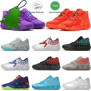 Sapatos esportivos com meias LaMelos Ball MB.01 Mens Sapatos de basquete de luxo tamanho grande 12 não daqui Red Blast Be You Buzz City Branco