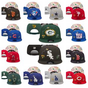 القبعات الرياضية Snapback Hats All Teams Logo Cotton Cotton Baseball Snapbacks Tembroidery Cotton Football Hats Hip Hop Outdoor Basketball Mesh Beanies Hat Order