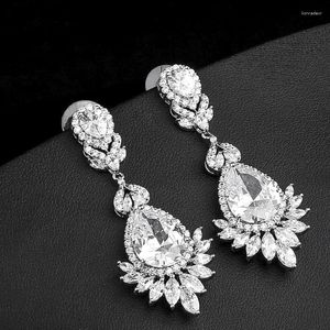 Dangle Earrings JADE ANGEL 925 Silver Needle Earring Vintage Zirconia Premium Tassel Ear Clips Long Luxury Women Party Drop