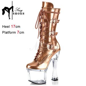 Stiefel Pole Dance Schuh 18CM Fashion Lace up Ankle Gladiator Exotische Tänzerin Pumpen Plus Größe Modell Catwalk High Heels 231113