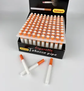 DHL darmowe kształt papierosów rur palenia ceramiczny papier papierosowy rura żółty filtr kolor 100pcs/pudełko 78 mm 55 mm jeden hitter nietoperz metalowy palenie