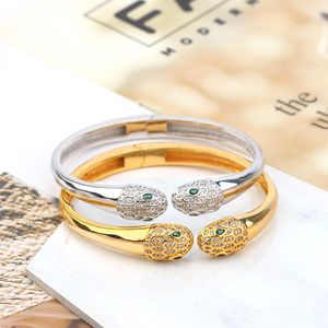 18k gold bangle bracelet womens men friendship bracelets for mentwo snake infinity Luxury designer jewelry Fashion Party Wedding gifts Birthday couple cool