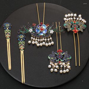 Necklace Earrings Set Chinese Jewelry Hair For Bride Ancient Clip Hanfu Accessories Women Hairpin