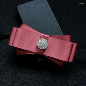 Laços masculinos gravata casamento banquete terno camisa acessórios britânico cristal bowtie artesanal jóias presente multicolorido