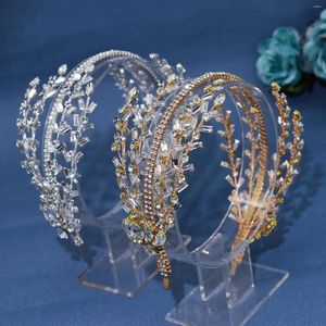 Saç klipleri DZ071 Gelin Taç Düğün Aksesuarları Rhinestone Head Band Kadınlar için Başlık Tiara ve Başlık Pageant Takı