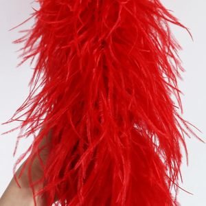 Outros suprimentos para festas de eventos personalizados de alta qualidade Boa Natural Avestruz Feather Trims Mini Vestido Costura Decoração Xale para Lady Craft Display Design 231113