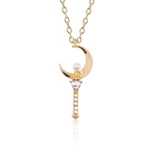 2024Anime Sailor Anhänger Halskette Frauen Kristall Perle Liebe Herz Mond Zauberstab Halsketten Anhänger Cartoon Sailormoon Schmuck Colar Y0301