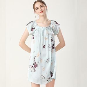 Women's Sleepwear With Nightdress Sp0169 Print Fit Relaxed Nightwear Nightie Short Satin Nightgown Women Silk Ladies Sleeve