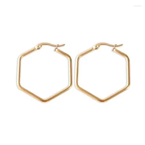 Hoop Earrings Minimalist Chic For Women Stainless Steel Huggie Hexagon Hoops Classic Korean Fashion Jewelry Hypoallergenic Gifts