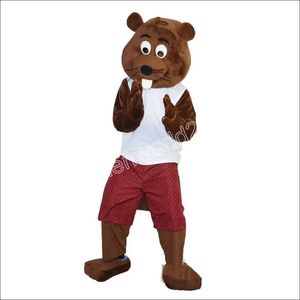 Halloween Fiber Beaver Mascot Costume Cartoon Character Outfits Suit Vuxna Storlek Outfit Birthday Christmas Carnival Fancy Dress for Men Women