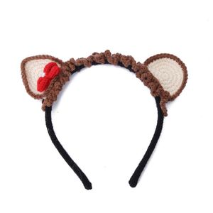 Knitted Headband Handmade Cartoon Animal Ears Crochet Hairband Birthday Party Cute Creative Hair Accessories