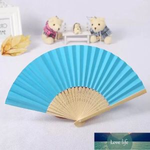 Classic Wedding Favors Gifts Elegant Solid Candy Color Silk Bamboo Fan Cloth Wedding Hand Folding Fans+DHL Free Shipping