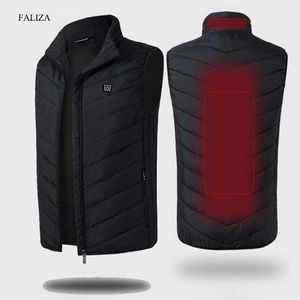 Faliza USB加熱ベストメン冬の暖房ジャケット男性チョッキサーマルウォーム衣類羽の袖の袖の肉体ベストMJ117 2283r