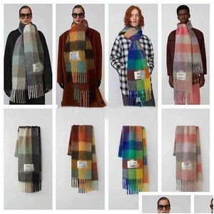 Scarves Women Scarf Brand Cashmere Winter Designer Blanket Type Color Chequered Tassel Imitated Drop Delivery Fashion Accessories Ha Dh6Uv