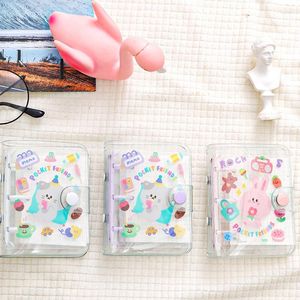 Kawaii Transparent Mini Binder Notebook Cover Cute Girl-heart DIY Diary Notepad Pocard Collect Book Stationary