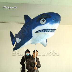 3,5 m rolig paradprestanda gå uppblåsbar haj docka havs tema spräng upp tecknad djurmodell för evenemang