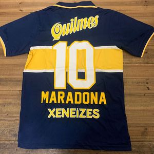 96 97 BOCA Juniors Retro Jerseys Classic Vintage Maradona 10 Home Soccer koszulka 1996 1997 Riquelme Away Football Shirts Roman Maillot de Foot