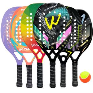 Tennisschläger CAMEWIN Hochwertiger 3K-Carbon- und Glasfaser-Strandtennisschläger, weicher Tennisschläger mit rauer Oberfläche, mit Tasche und Balloption 231102