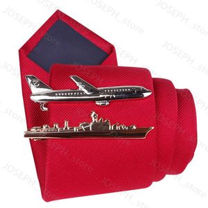 Tie Clips Men Tie Clip Cute Steamship Dolphin Airplane Tableware Shape Tie Bar Wedding Party Tie Pin Jewelry Tie Clip High Grade Men Gifts J230413