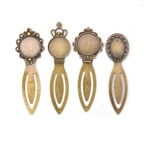 Eşsiz 1 adet 20mm Yuvarlak Cabochon Antika Bronz Kaplama Bookmark Tepsi Ayarları Takı için Malzemeler