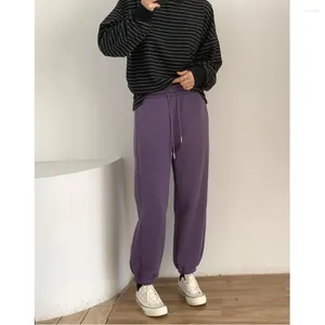 Women's Pants Thick Fleece Jogger Woman Autumn Winter Drawstring Loose Casual Trousers Extra Warm High Waist Thicken Sweatpants Ankle Length